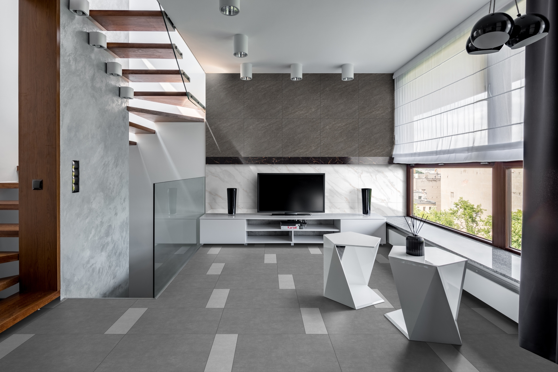 Products of Arwana Ceramics, comprising Arwana, UNO, and ARNA ceramics tiles and granite tiles.