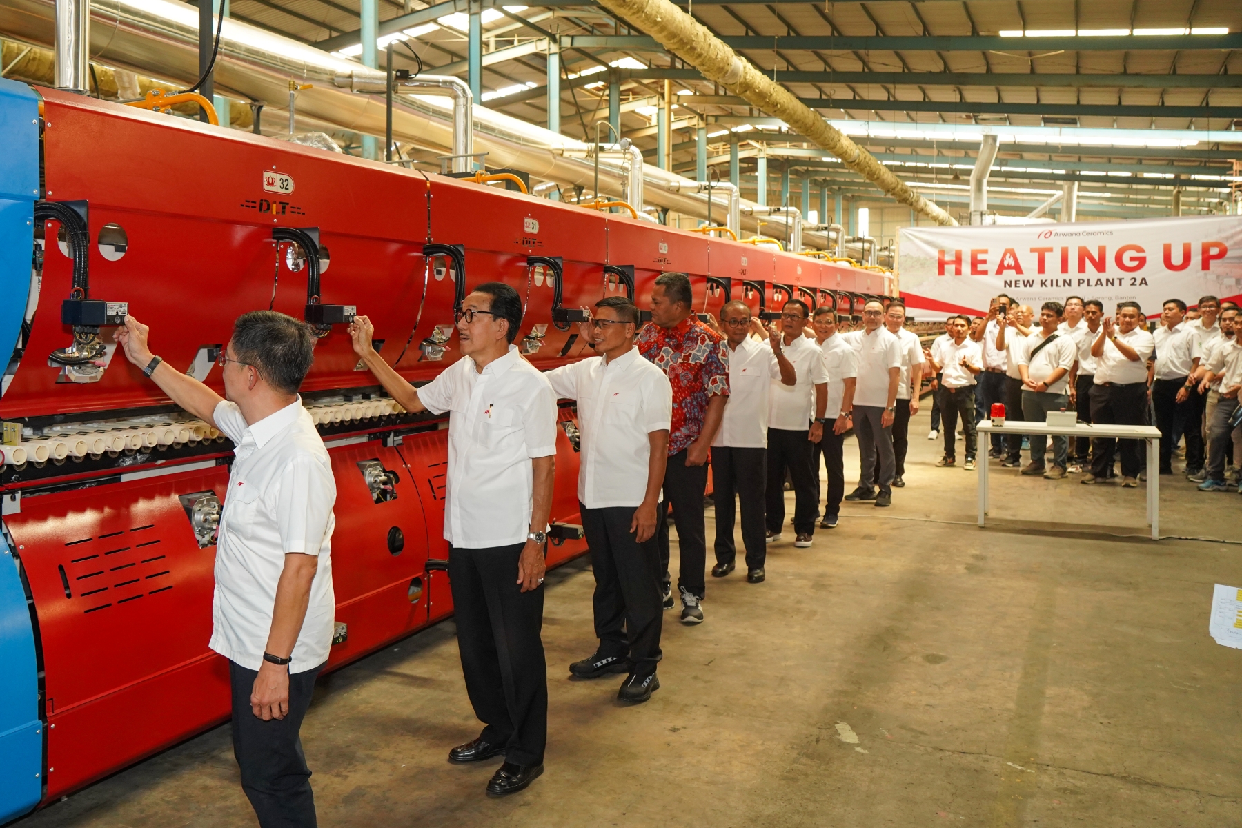 Ignition of new kiln, renewed Plant 2A ready to produce rectified tiles